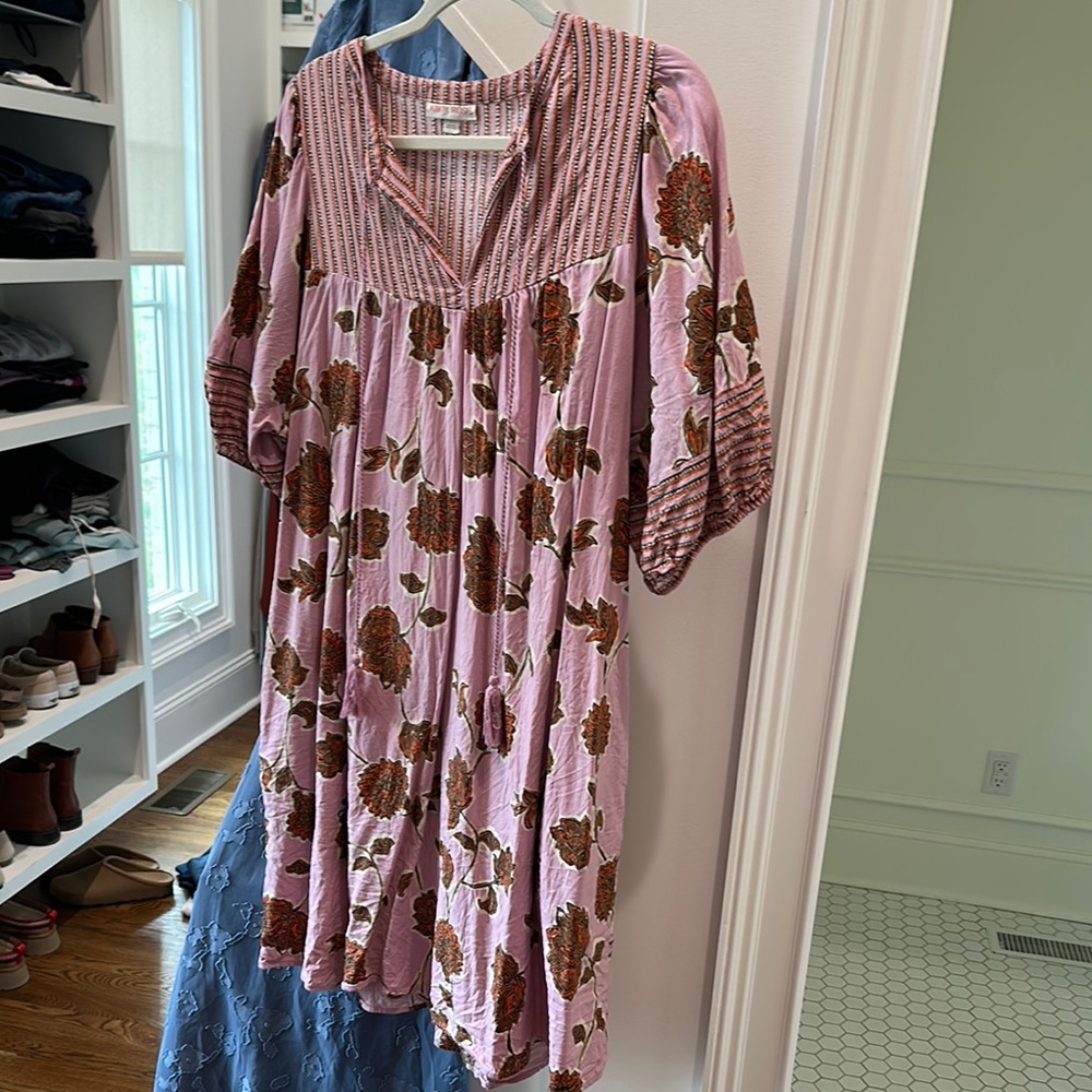 Floral Pink and Red Dress